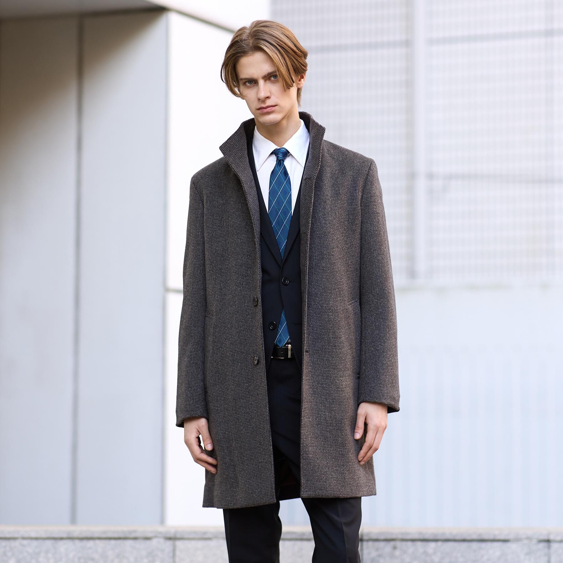 TAKEO KIKUCHI「カシミヤブレンド ビーバー調ピンヘッドスタンドカラーコート」|その他|