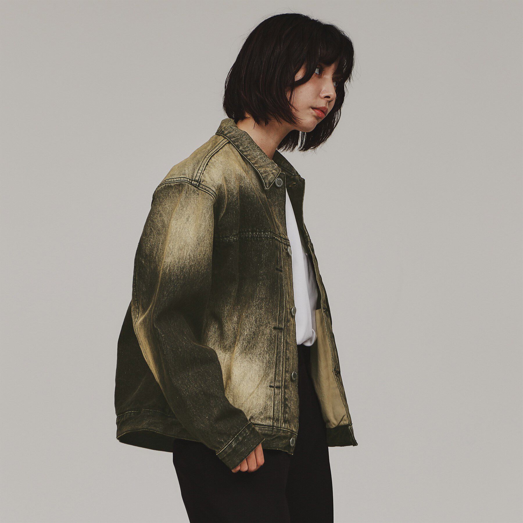 tk.TAKEO KIKUCHI「ウォッシュドカラーデニムブルゾン」|デニムジャケット|