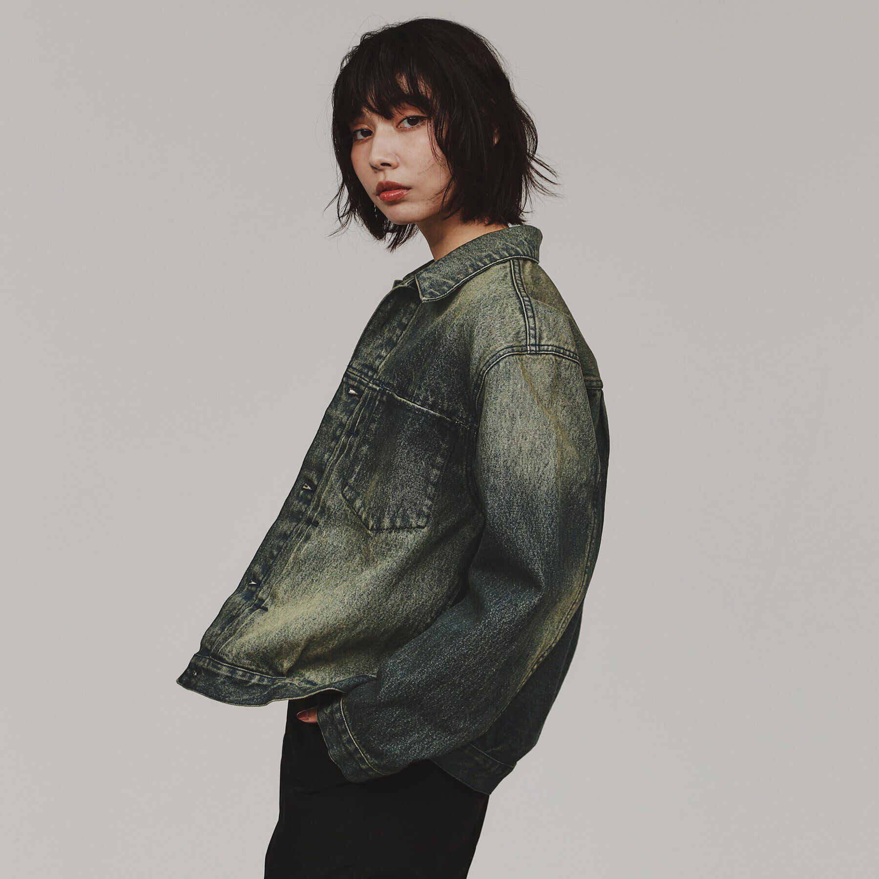 tk.TAKEO KIKUCHI「ウォッシュドカラーデニムブルゾン」|デニムジャケット|