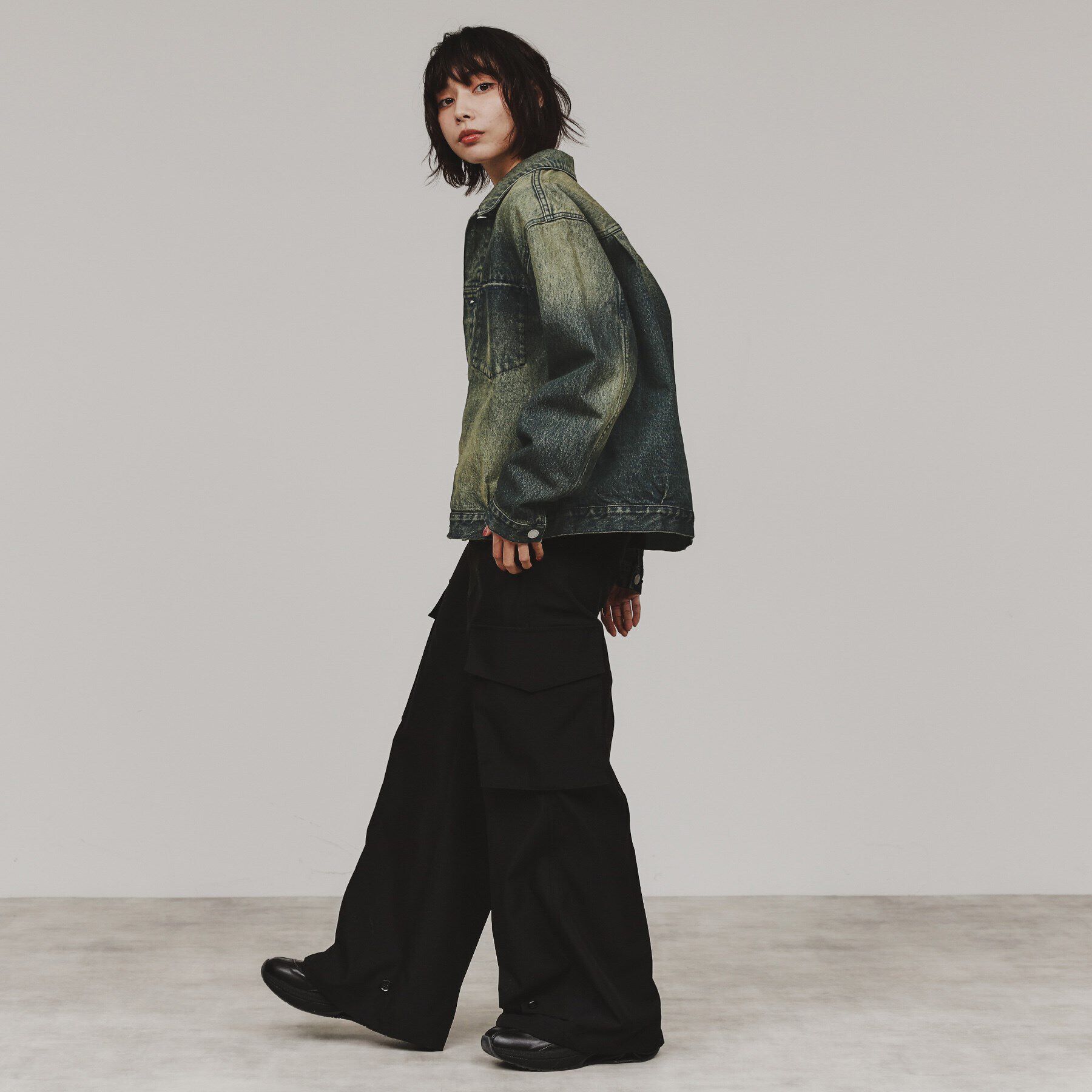 tk.TAKEO KIKUCHI「ウォッシュドカラーデニムブルゾン」|デニムジャケット|