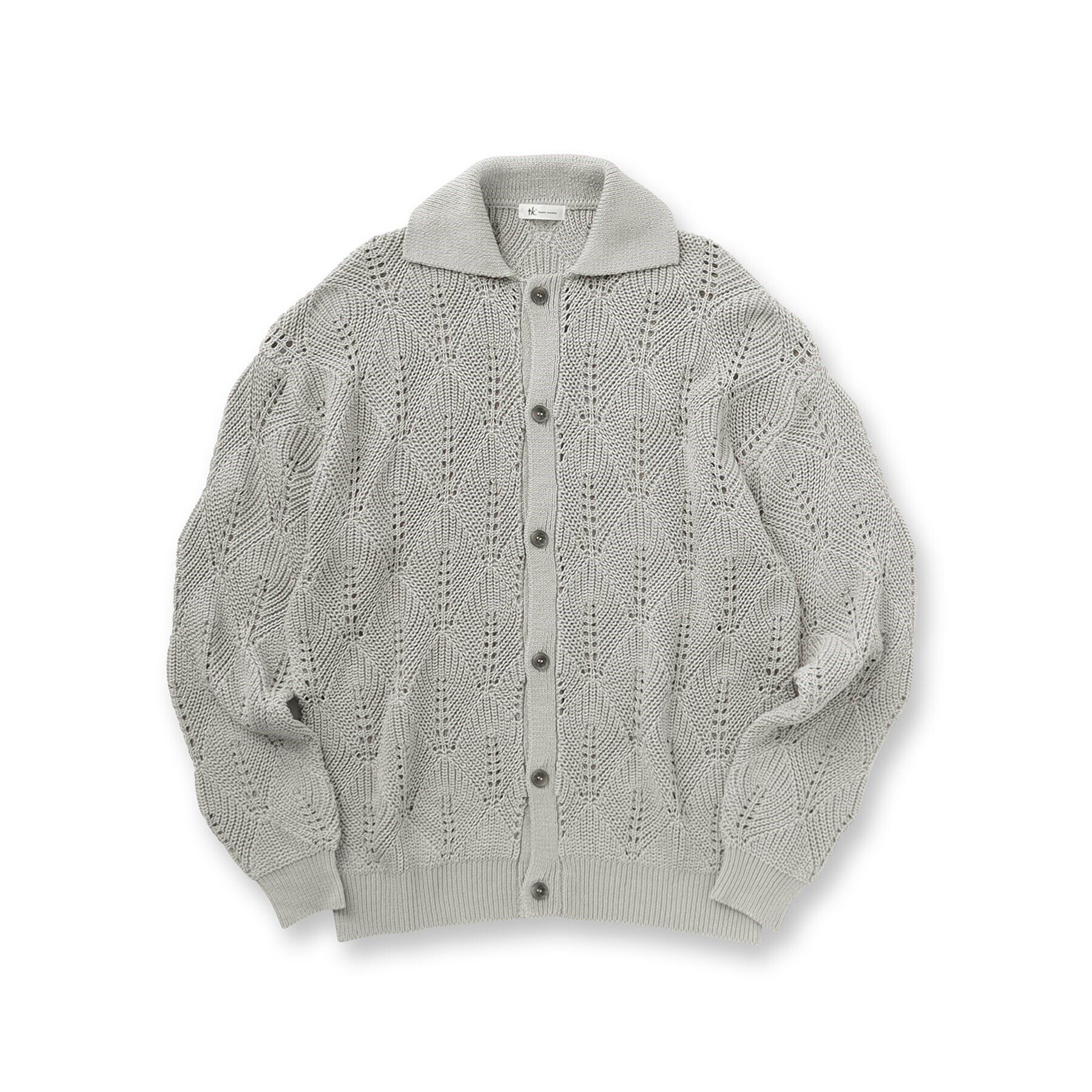 tk.TAKEO KIKUCHI「リーフジャカードニットシャツポロ」|カーディガン|