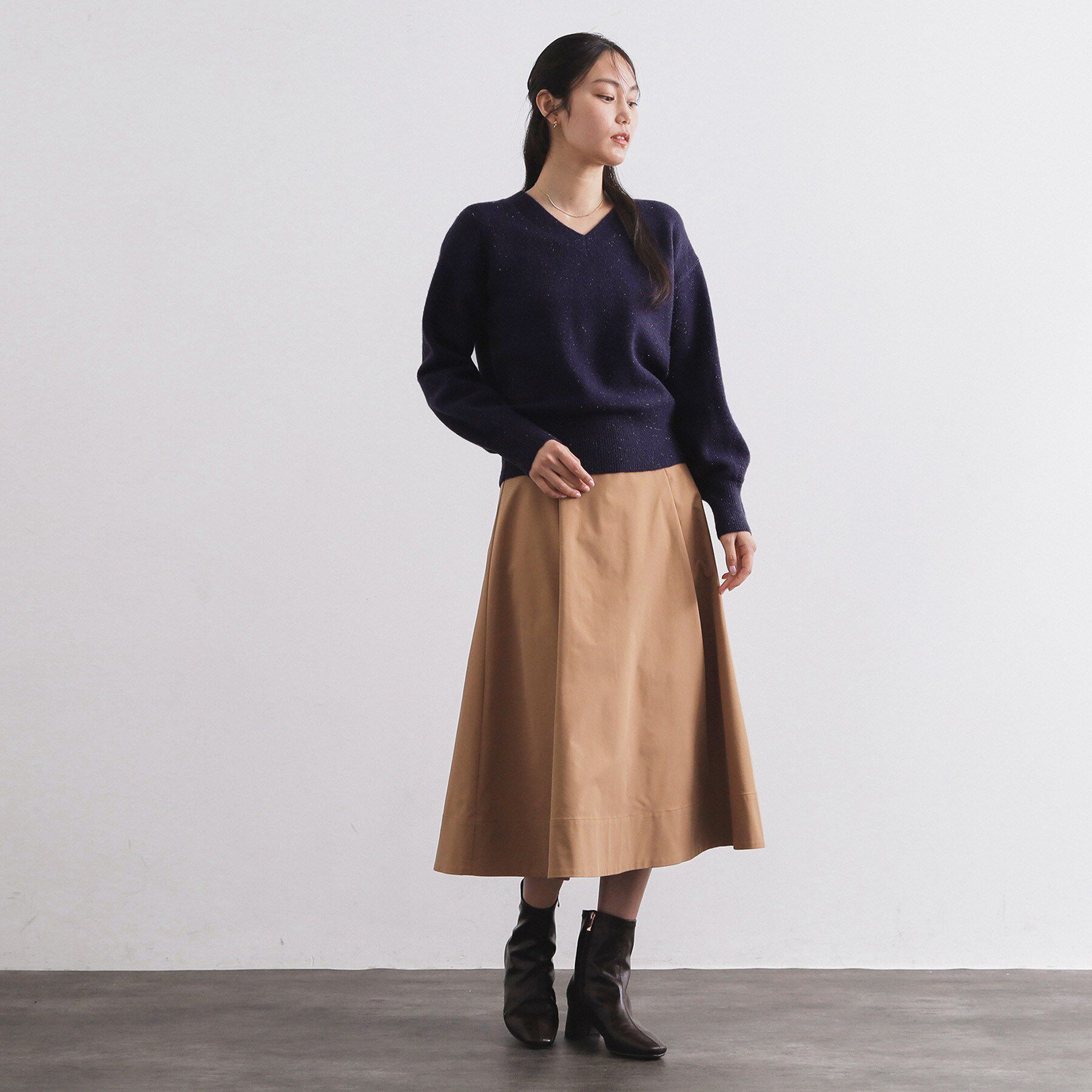 OPAQUE.CLIP「Vネックラメニット【洗濯機OK】」|ニット・セーター|