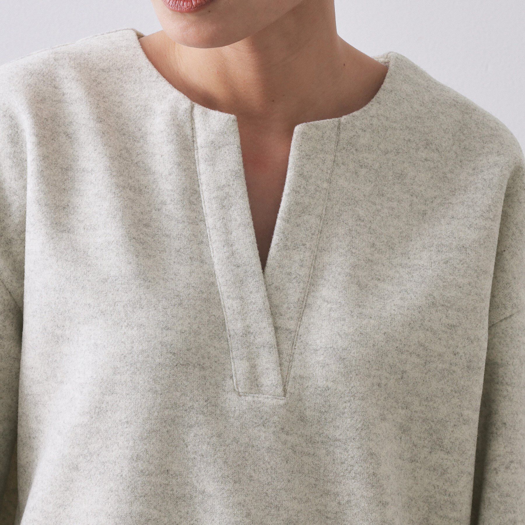 OPAQUE.CLIP「ストレッチメルトンキーネックワンピ【洗濯機OK】」|ワンピース|