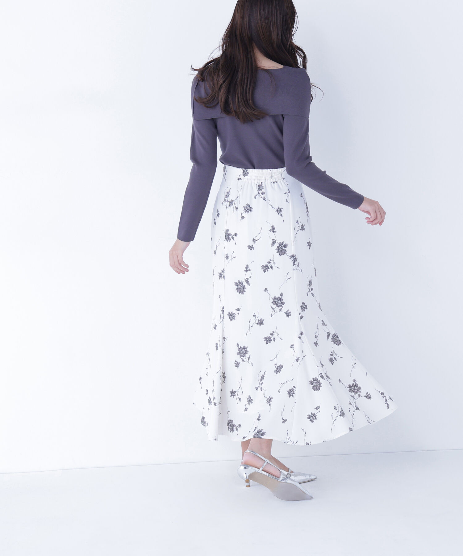  「プリントヘム切替マーメイドスカート」|スカート|