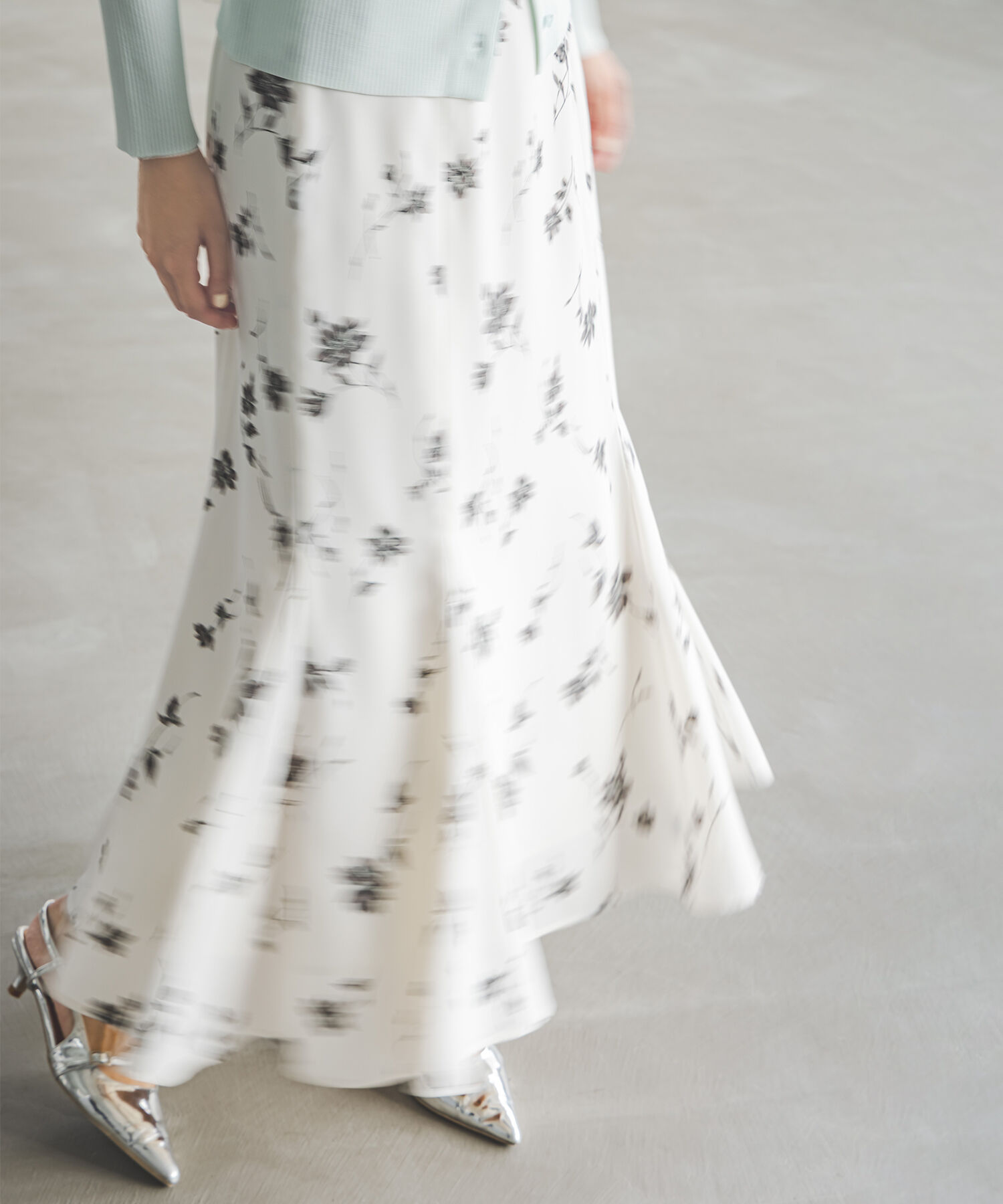  「プリントヘム切替マーメイドスカート」|スカート|