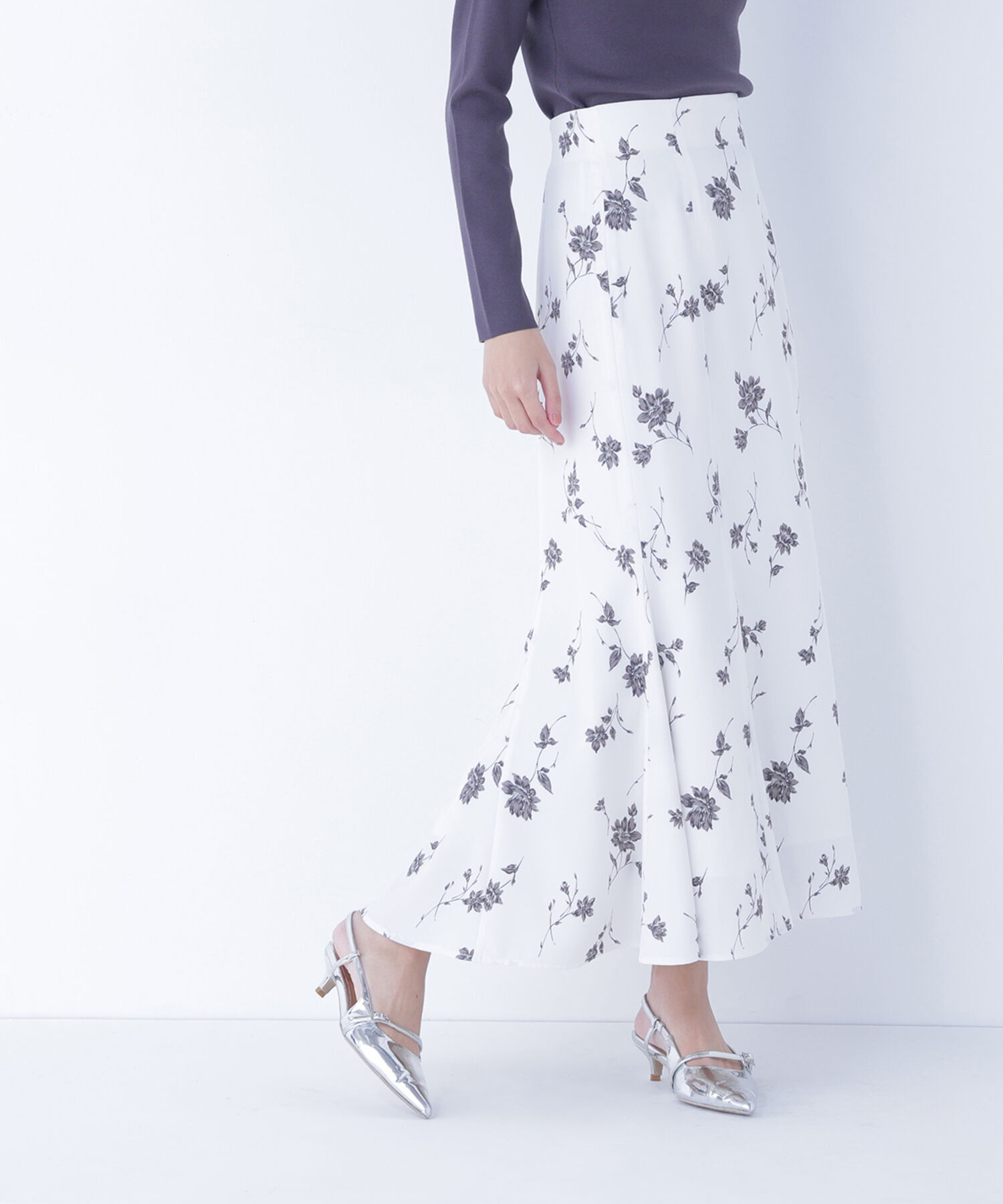  「プリントヘム切替マーメイドスカート」|スカート|