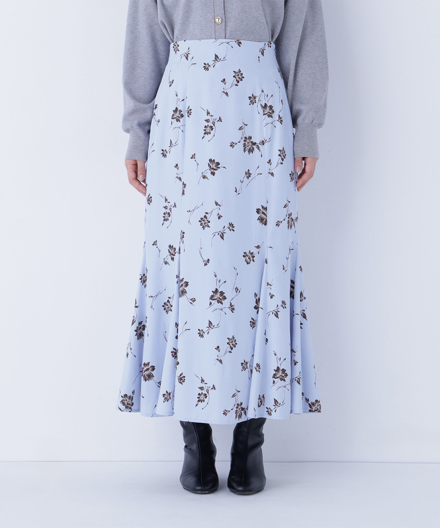  「プリントヘム切替マーメイドスカート」|スカート|