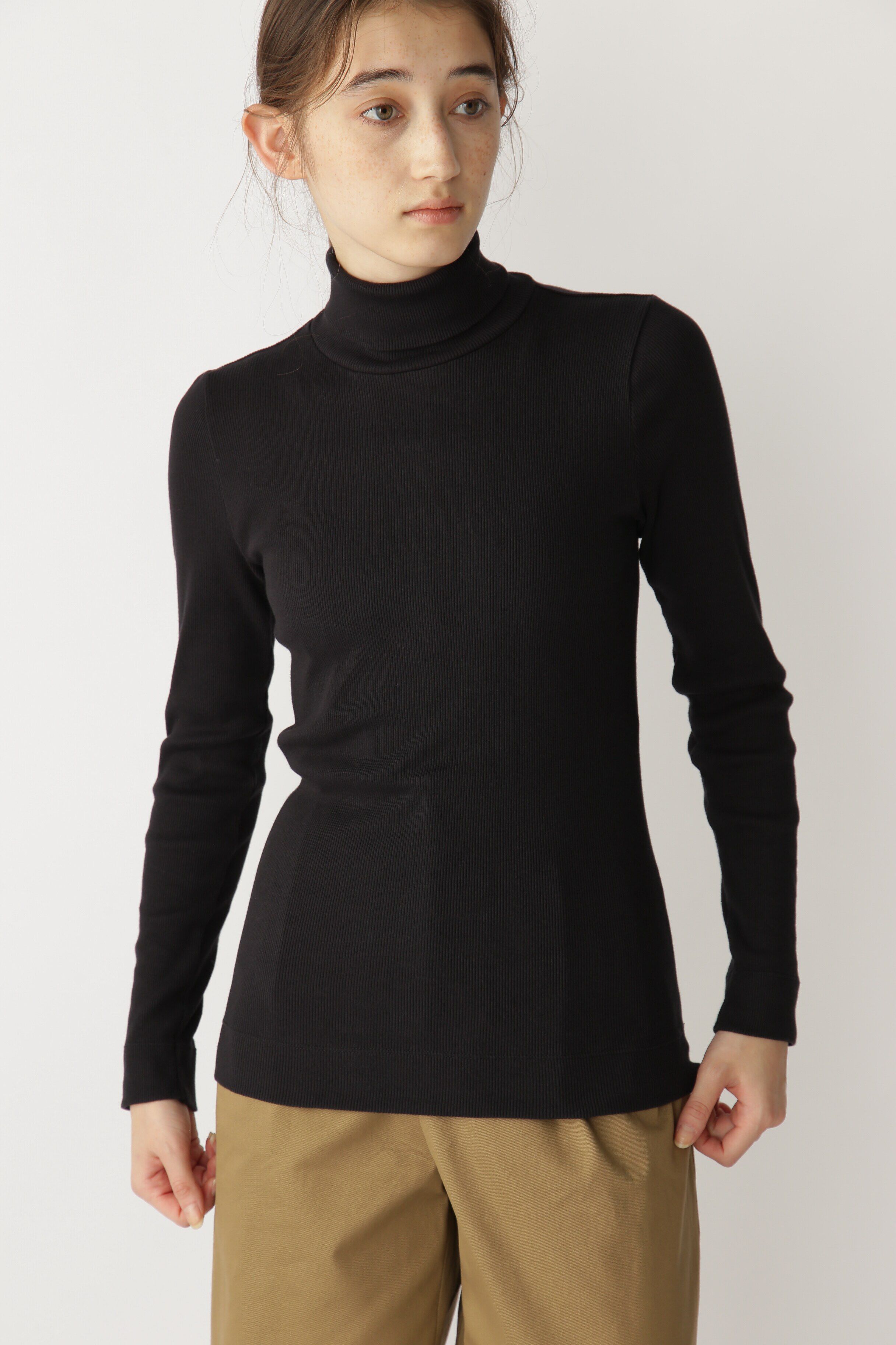  「◆オーガニック丸胴タートルカットソー」|Tシャツ・カットソー|チャコール1