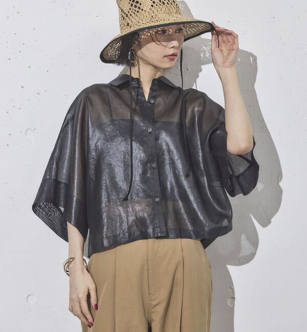 Doux archives「シアーチンツドルマンシャツ」|シャツ・ブラウス|BLACK