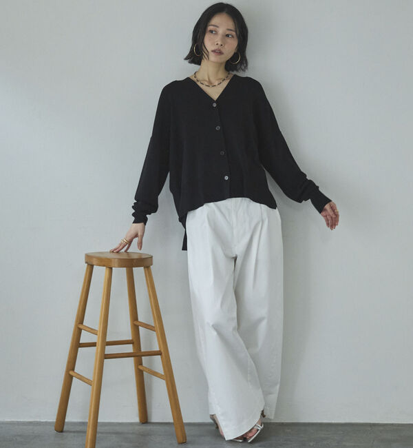 Doux archives「ゴム編みサイドスリットカーディガン」|カーディガン|