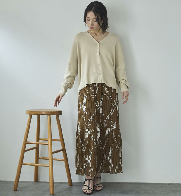 Doux archives「ゴム編みサイドスリットカーディガン」|カーディガン|