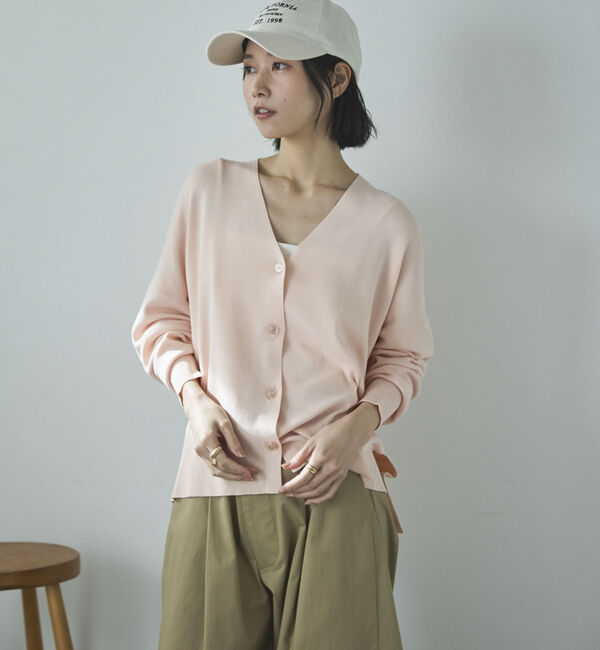 Doux archives「ゴム編みサイドスリットカーディガン」|カーディガン|