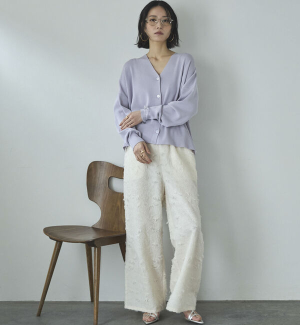 Doux archives「ゴム編みサイドスリットカーディガン」|カーディガン|