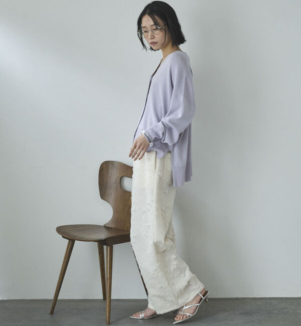 Doux archives「ゴム編みサイドスリットカーディガン」|カーディガン|