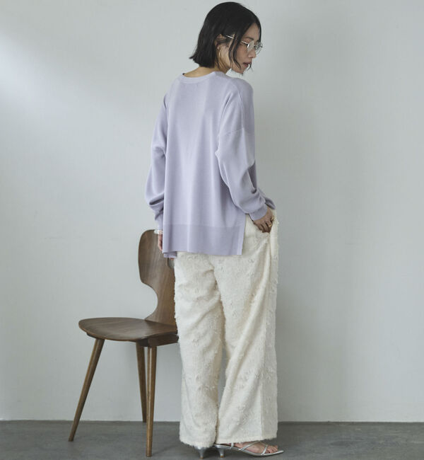 Doux archives「ゴム編みサイドスリットカーディガン」|カーディガン|