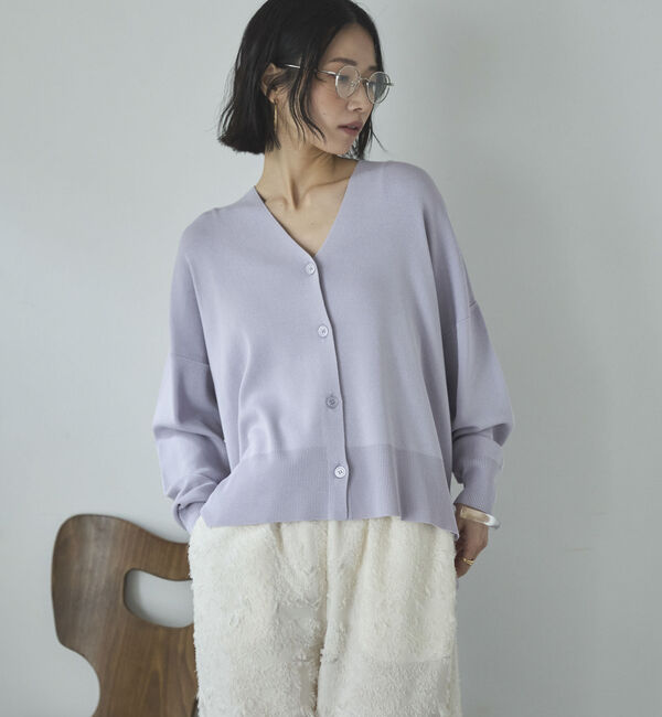 Doux archives「ゴム編みサイドスリットカーディガン」|カーディガン|