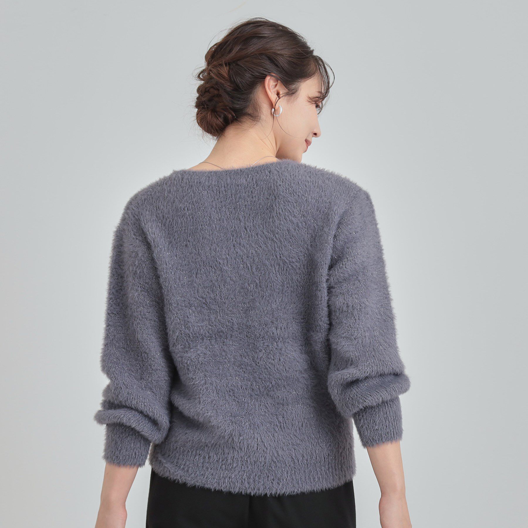 SHOO･LA･RUE「【S-LL】きらっと華やか ふんわりラメフェザーニット」|ニット・セーター|