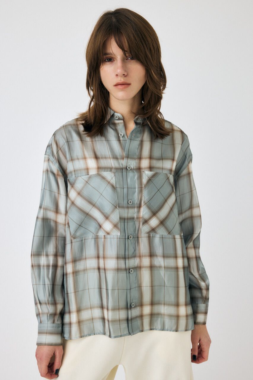 MOUSSY「MIX CHECK ルーズシャツ」|シャツ・ブラウス|柄BEG5