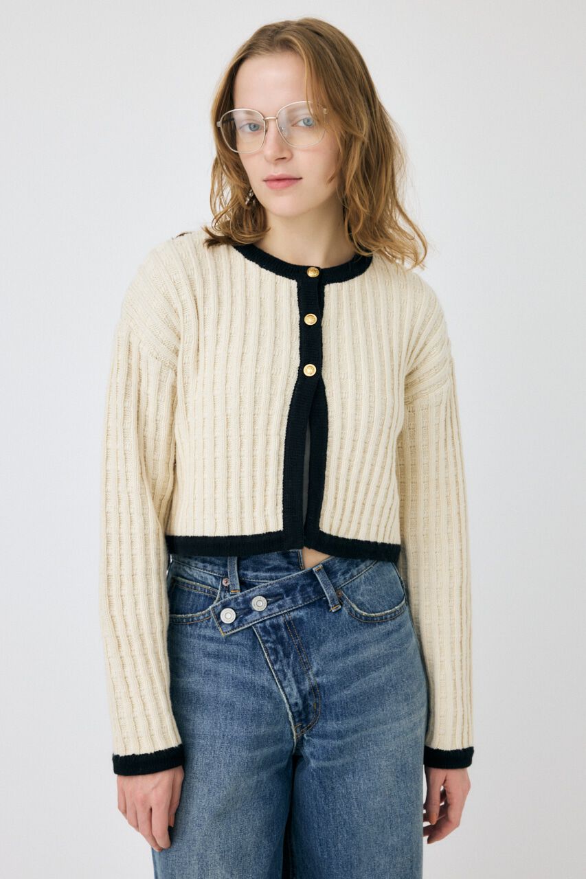 MOUSSY「BI COLOR ニットカーディガン」|カーディガン|IVOY3