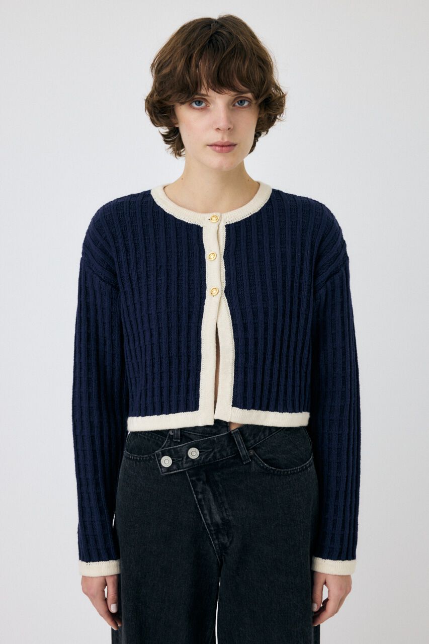 MOUSSY「BI COLOR ニットカーディガン」|カーディガン|