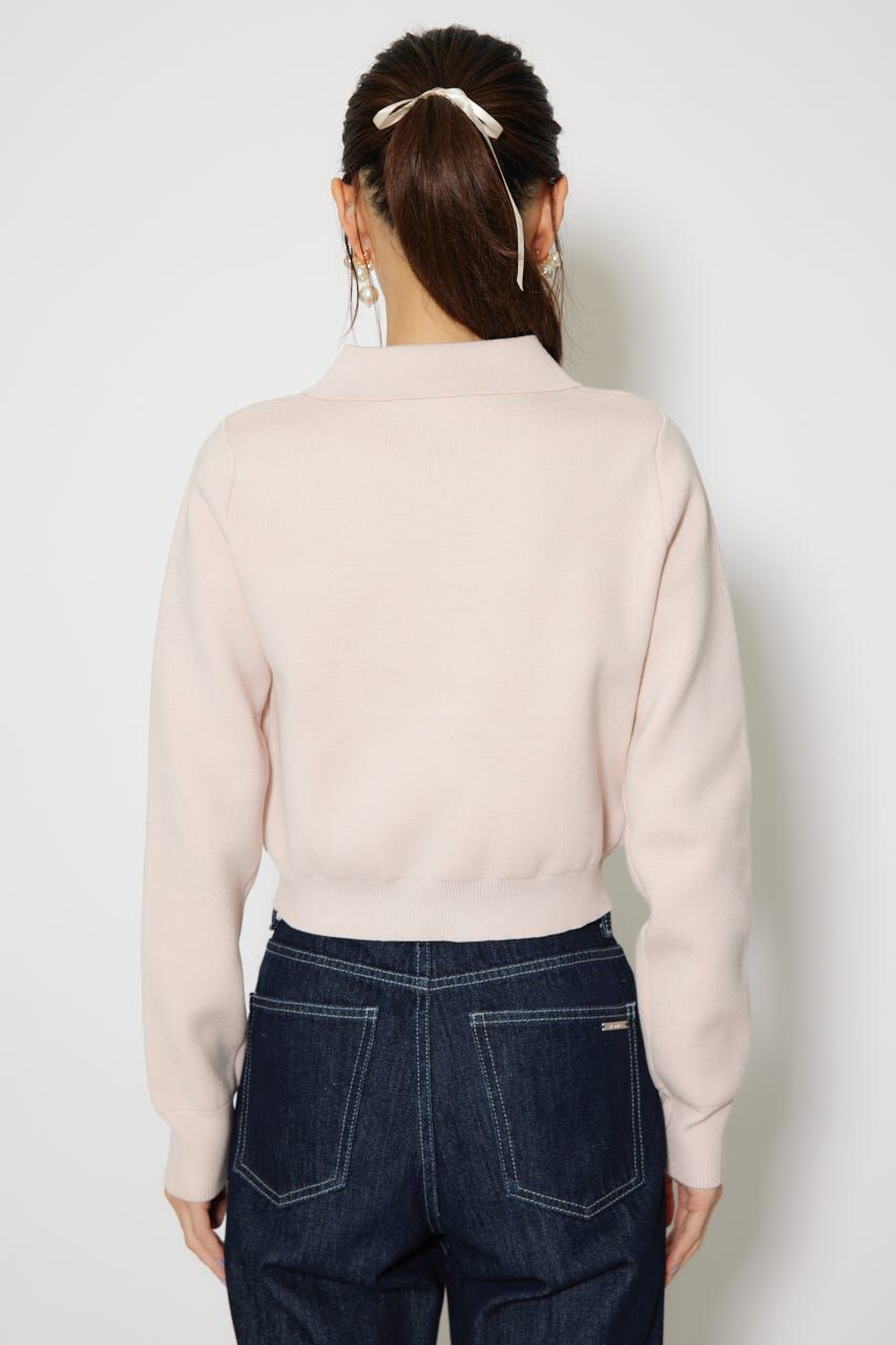 rienda「ゴールドボタンロングスリーブニットトップス」|ニット・セーター|