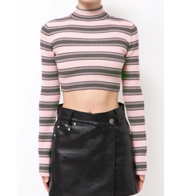 EMODA「ハイネッククロップニット」|ニット・セーター|ピンク