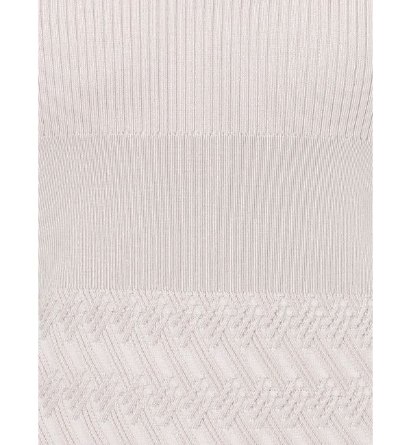 MERCURYDUO「バイカラーシースルーヘムニットワンピース」|ワンピース|