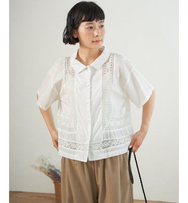 Lbc with Life「レース切り替えシャツ」|シャツ・ブラウス|