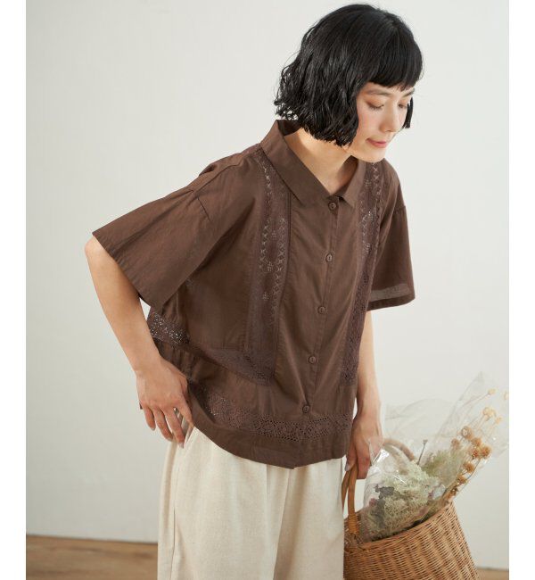 Lbc with Life「レース切り替えシャツ」|シャツ・ブラウス|