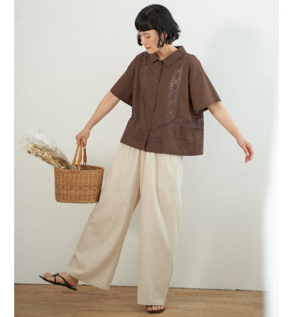 Lbc with Life「レース切り替えシャツ」|シャツ・ブラウス|