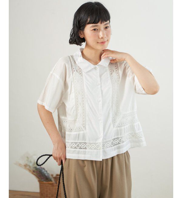 Lbc with Life「レース切り替えシャツ」|シャツ・ブラウス|