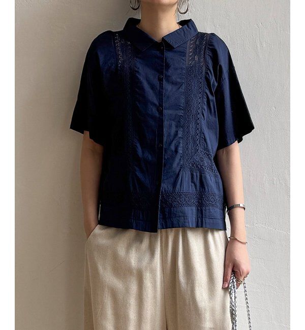 Lbc with Life「レース切り替えシャツ」|シャツ・ブラウス|