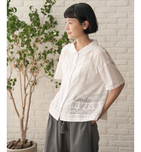 Lbc with Life「レース切り替えシャツ」|シャツ・ブラウス|