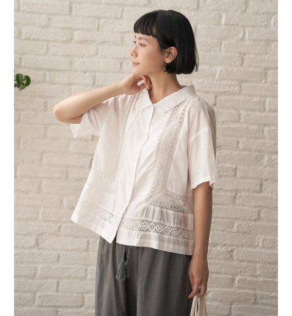 Lbc with Life「レース切り替えシャツ」|シャツ・ブラウス|