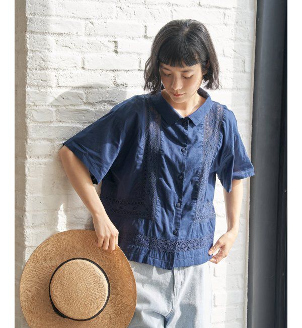 Lbc with Life「レース切り替えシャツ」|シャツ・ブラウス|