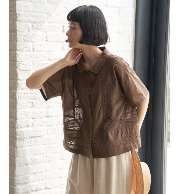 Lbc with Life「レース切り替えシャツ」|シャツ・ブラウス|