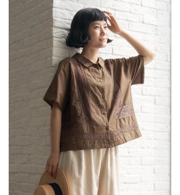 Lbc with Life「レース切り替えシャツ」|シャツ・ブラウス|