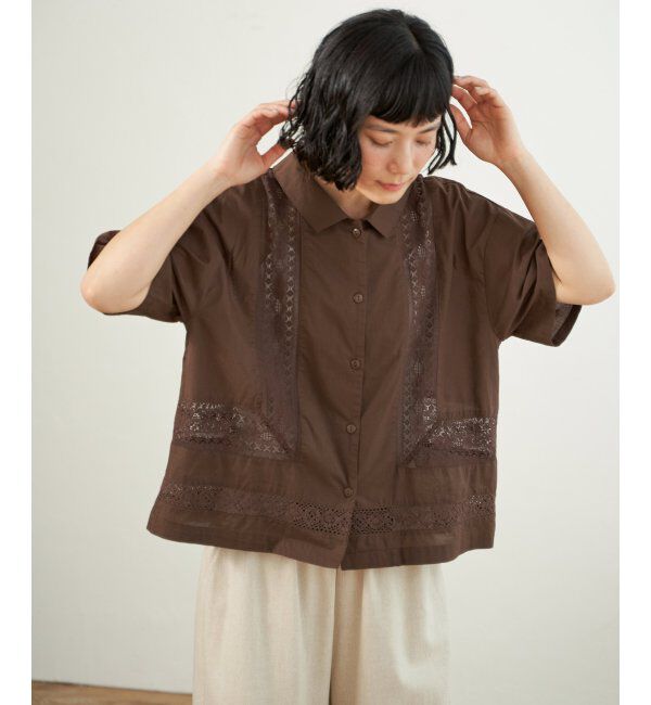 Lbc with Life「レース切り替えシャツ」|シャツ・ブラウス|