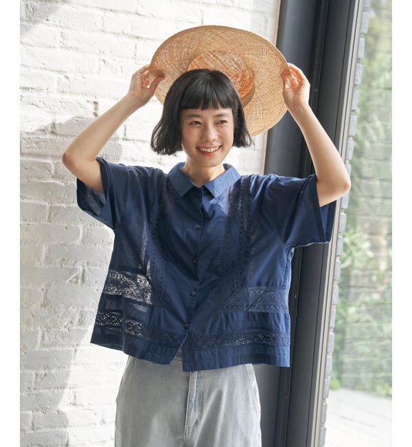 Lbc with Life「レース切り替えシャツ」|シャツ・ブラウス|