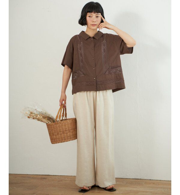 Lbc with Life「レース切り替えシャツ」|シャツ・ブラウス|