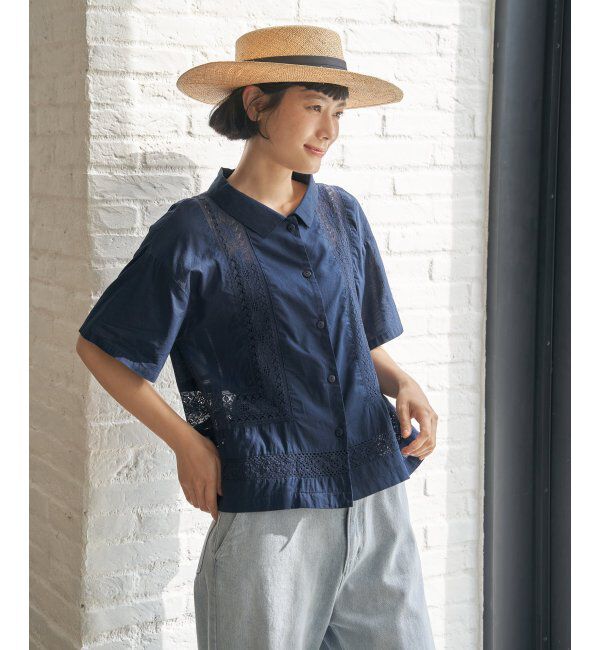 Lbc with Life「レース切り替えシャツ」|シャツ・ブラウス|