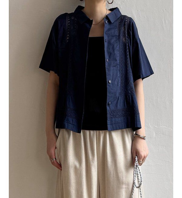 Lbc with Life「レース切り替えシャツ」|シャツ・ブラウス|