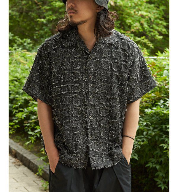 VENCE share style「スクエアジャガード半袖シャツ」|シャツ・ブラウス|