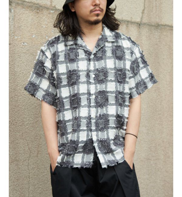 VENCE share style「スクエアジャガード半袖シャツ」|シャツ・ブラウス|