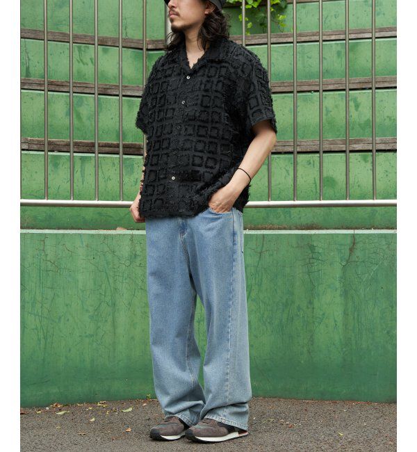 VENCE share style「スクエアジャガード半袖シャツ」|シャツ・ブラウス|