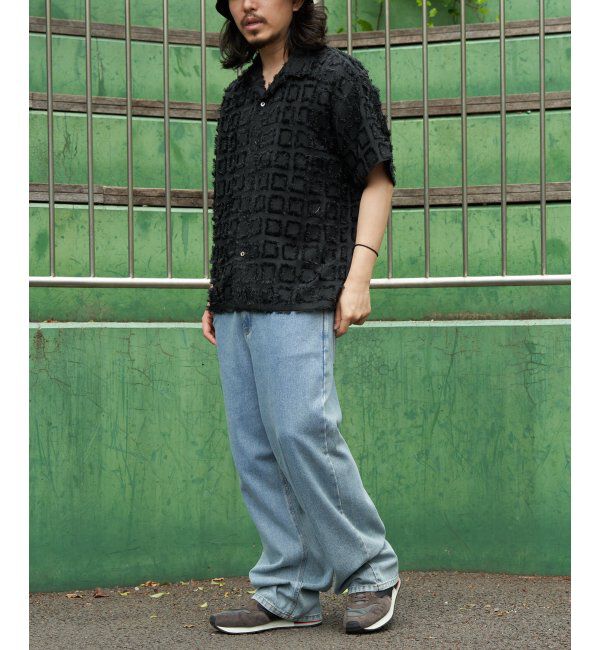 VENCE share style「スクエアジャガード半袖シャツ」|シャツ・ブラウス|