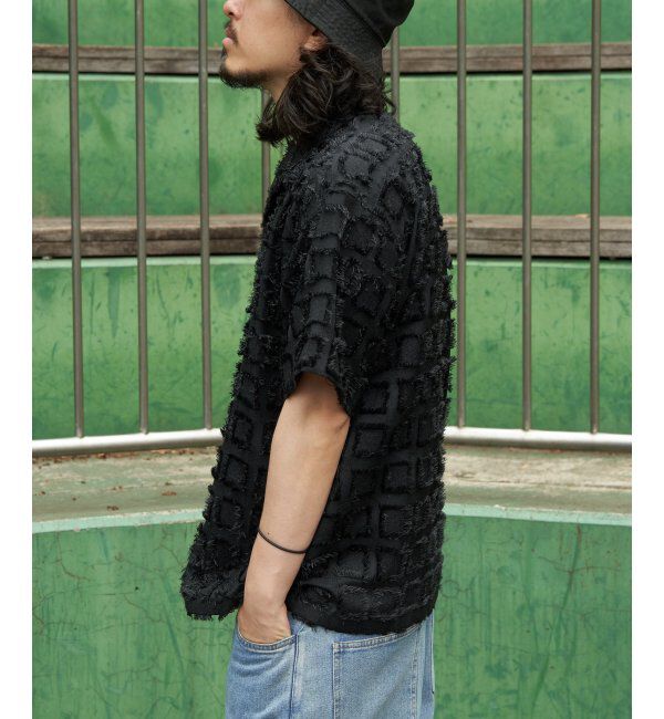 VENCE share style「スクエアジャガード半袖シャツ」|シャツ・ブラウス|