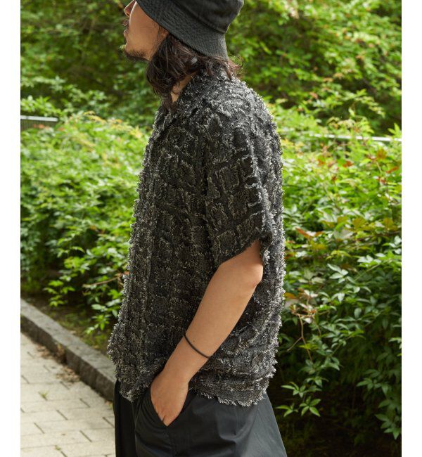 VENCE share style「スクエアジャガード半袖シャツ」|シャツ・ブラウス|