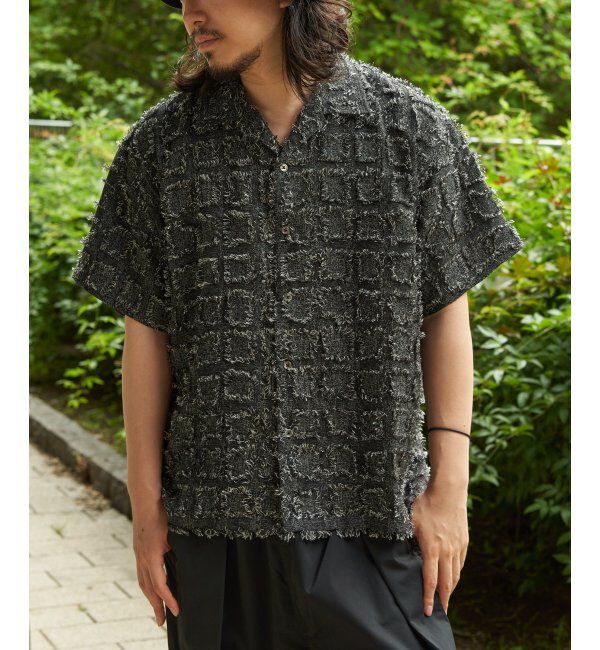 VENCE share style「スクエアジャガード半袖シャツ」|シャツ・ブラウス|