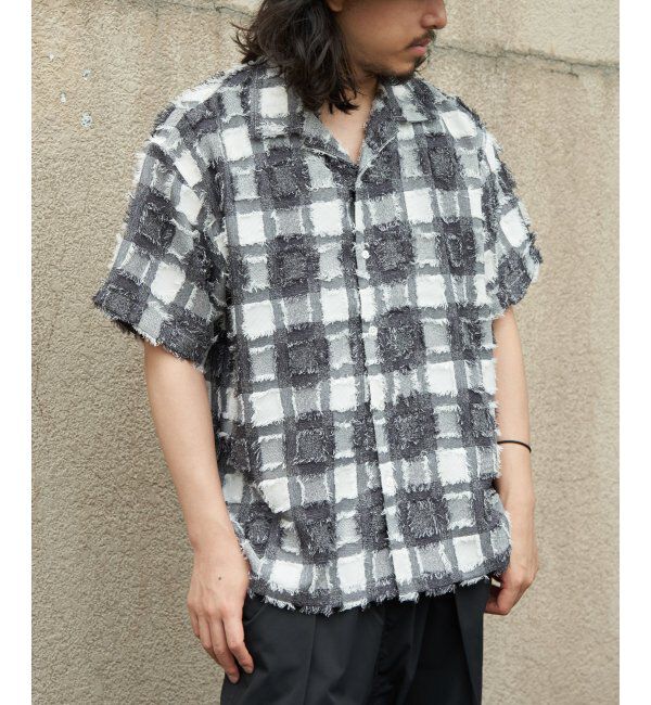 VENCE share style「スクエアジャガード半袖シャツ」|シャツ・ブラウス|